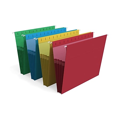 Staples 227132 3 1/2-Inch Expansion Colored File Pockets Letter Assorted 5/Pack 